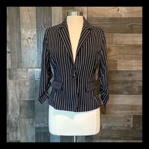 89th and Madison blazer small black white stripes preppy dark feminine academia